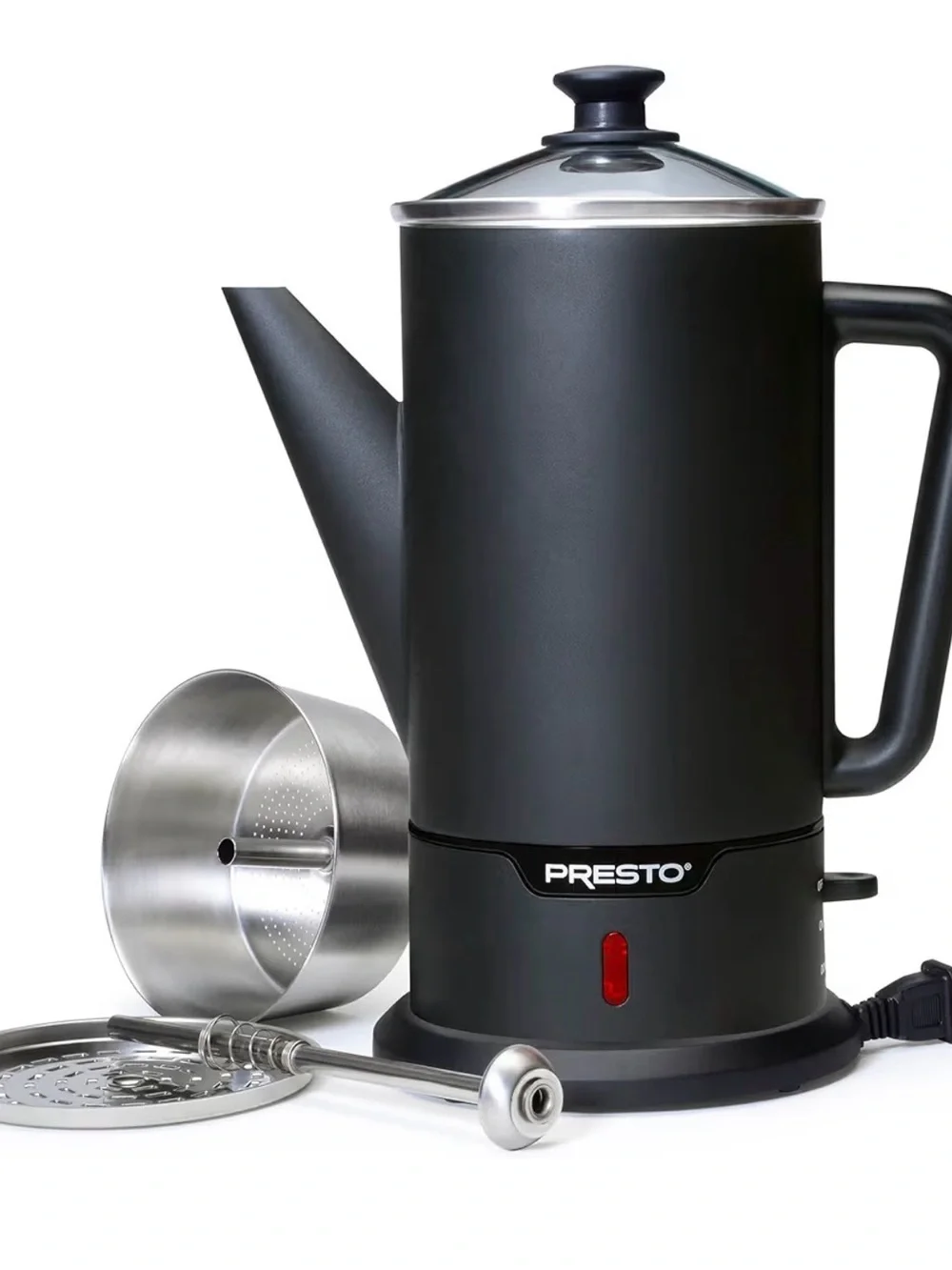 Presto 02815 Black Stainless Steel 12-Cup Cordless Coffee Percolator